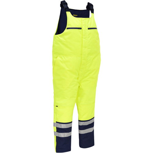 Bisley® Extreme Cold Bib Overall, Polyester, Large, High Visibility Lime-Yellow