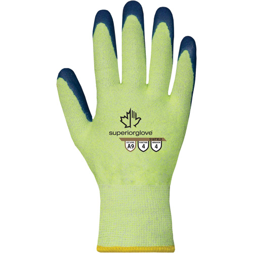 High-Visibility Cut Resistant S18TXLX Gloves, 6/X-Small, 18 Gauge, Latex Coated, ASTM ANSI Level A9