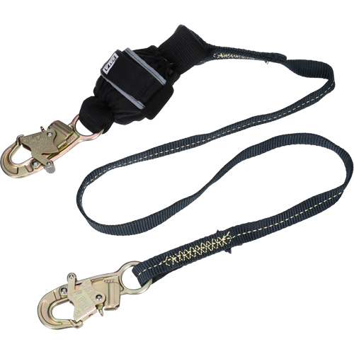 Arc Flash Web Shock-Absorbing Lanyard, 6', Snap Hook Center, Snap Hook Leg Ends, Kevlar®