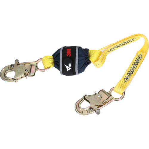 Web Shock-Absorbing Lanyard, 2.5', Snap Hook Center, Snap Hook Leg Ends, Polyester