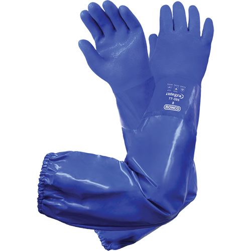 Integra™ 77-395 Triple-Dipped Chemical-Resistant Gloves, Size 9, 28" L, PVC, Cotton Inner Lining