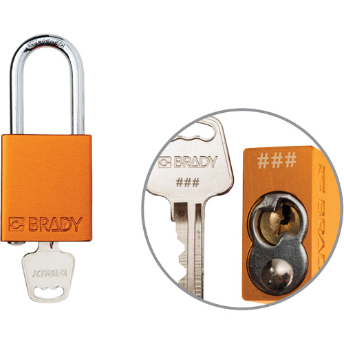 Velocity™ Plus Safety Lockout Padlock, Orange, Keyed Alike, Aluminum, 1-1/2" Width