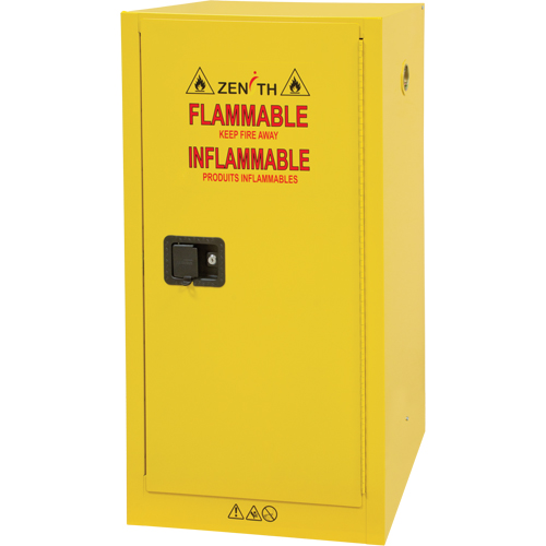 Flammable Storage Cabinet, 16 gal., 1 Door, 23" W x 44" H x 18" D