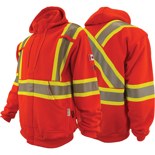 Atlas Guardian® FR/AR Full-Zip Hoodies, Men's, 4X-Large, High Visibility Orange, 18 cal/cm²
