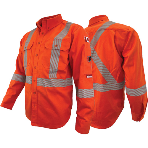 Atlas Guardian® FR/AR Work Shirts with 2" Striping, 7X-Large (Tall), High Visibility Orange