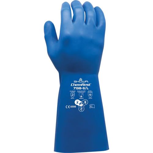 719B Chemical-Resistant Gloves, Size 7, 13" L, Nitrile, 11-mil