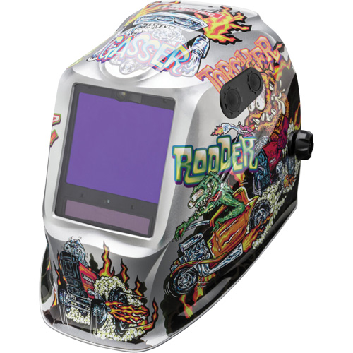 VIKING™ 3350 ADV Hot Rodders™ Helmet, 3.74" L x 3.15" W View Area, 5 - 13 Shade Range