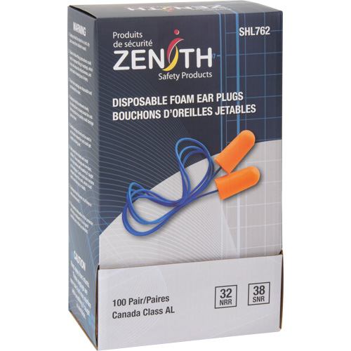 Foam Earplugs, Pair - Polybag, Corded