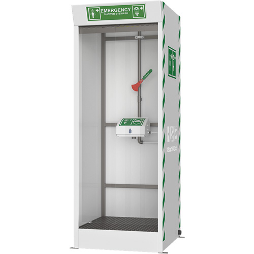 Emergency Cubicle Shower & Covered Eye & Face Wash