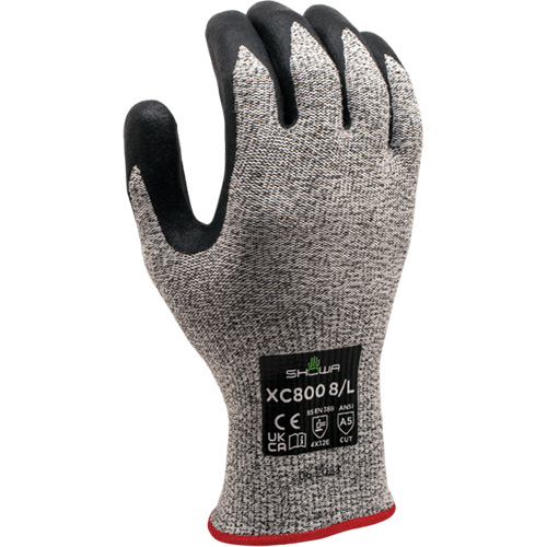 XC800 Cut-Resistant Gloves, 6/Small, 13 Gauge, Nitrile Coated, ASTM ANSI Level A5/EN 388 Level E
