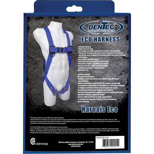 ECO™ Safety Harness in Retail Box, CSA Certified, Class A, 352 lbs. Cap.