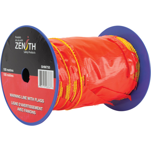 Warning Line with Flags, 328' L, Orange/Yellow