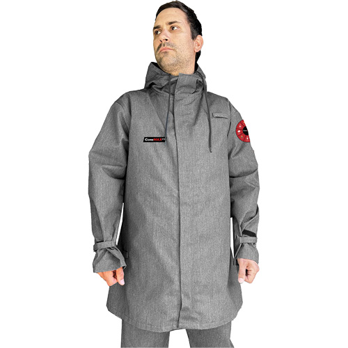 CoreMAX FR 35" Jacket with Attached Hood, 4X-Large, Grey