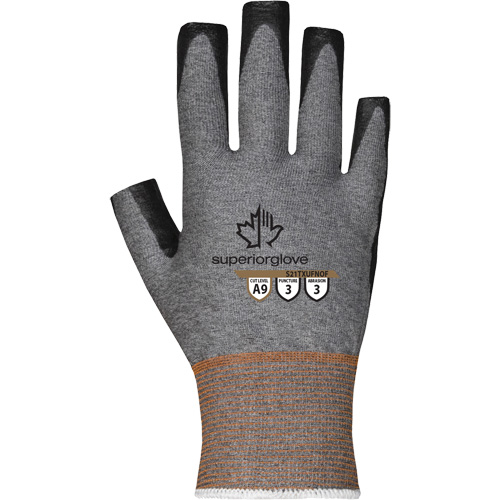 Ultra-Thin Open-Finger Gloves, 10, 21 Gauge, Nitrile Coated, ASTM ANSI Level A9