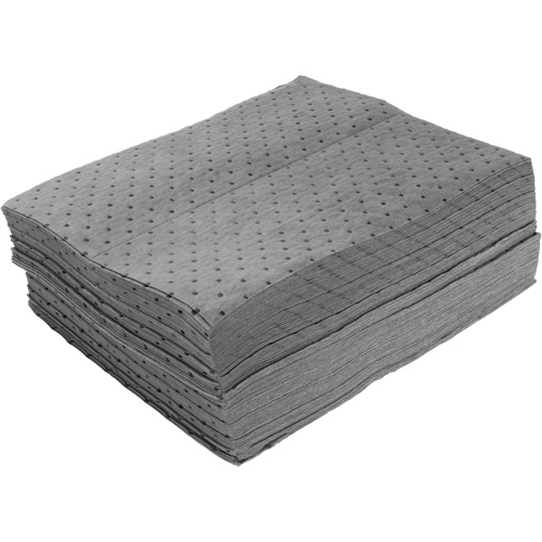 Bonded Sorbent Pads, Universal, 15" x 19", 10 gal. Absorbancy