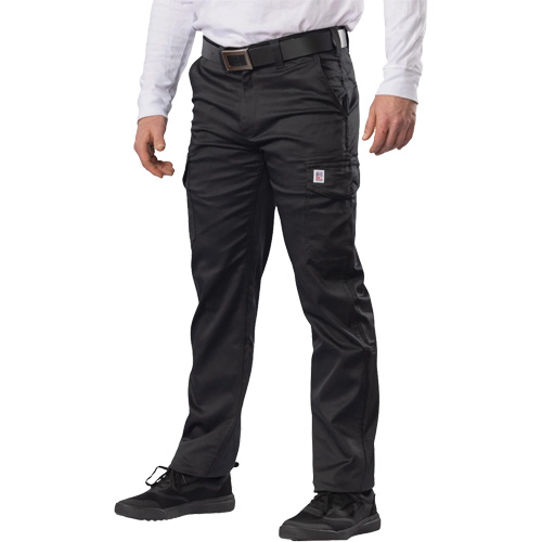 Big Flex Cargo Pants, Poly-Cotton/Spandex, Black, Size 50, 30 Inseam