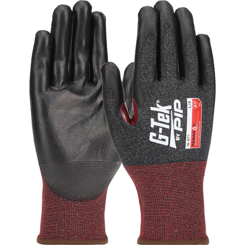 G-Tek® Paradox™ Seamless Knit Blended Gloves, Large, 21 Gauge, Bi-Polymer Coated, ASTM ANSI Level A7