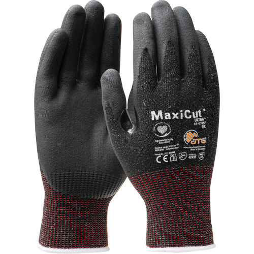 MaxiCut® Ultra™ Seamless Knit Engineered Yarn Gloves, X-Small, 15 Gauge, Nitrile Coated, ASTM ANSI Level A6/EN 388 Level 2