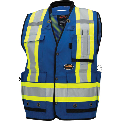 6681 High-Visibility Antimicrobial Mesh-Back Surveyor Vest, Royal Blue, Medium, Polyester