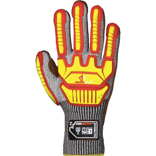 TenActiv™ STAGBLPVB Impact Gloves, X-Large, Cowhide Palm, Knit Wrist Cuff