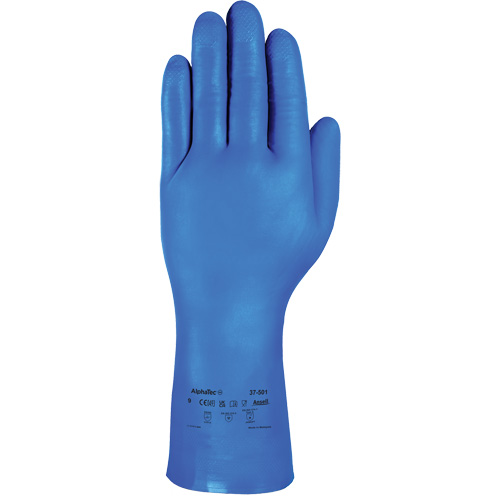 AlphaTec® 37-501 Blue Medium-Duty Chemical-Resistant Gloves, Size 7, 13" L, Nitrile, 16.5-mil