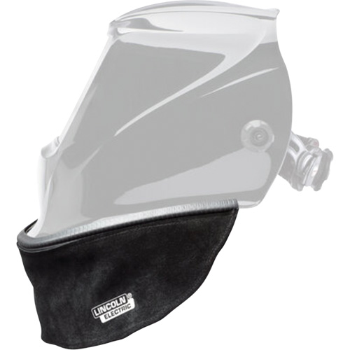 Split Leather Helmet Bib with Press Fit Seal, Black