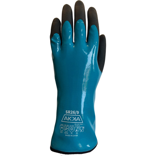 Food, Chemical, Cold & Cut Protection Gloves, Size 11, 12" L, PVC, Nylon Inner Lining
