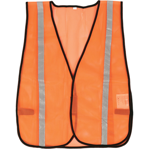 Compact Mesh Safety Vest, High Visibility Orange, Polyester