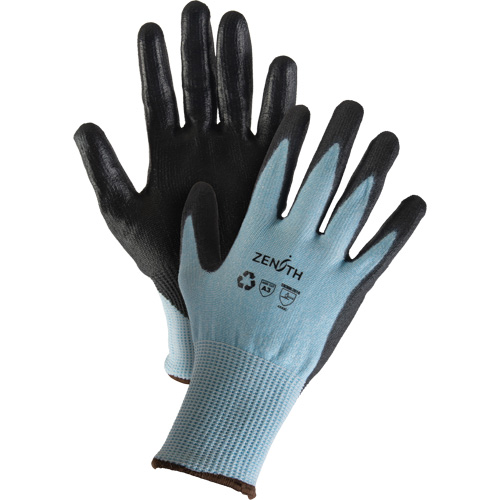 Eco-Friendly Stretch Cut-Resistant Gloves, 9, 13 Gauge, Polyurethane Coated, ASTM ANSI Level A3