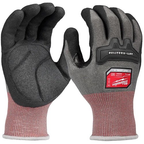 High-Dexterity Anti-Vibration Gloves, Size Large, Synthetic Palm
