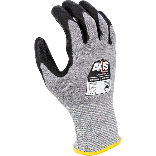 RWG566 AXIS™ Cut Protection Touchscreen Work Glove, 2X-Large, 18 Gauge, Polyurethane Coated, ASTM ANSI Level A5/EN 388 Level E
