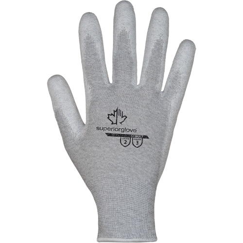 KnitActiv™ Electrostatic Dissipative Low-Linting White Gloves, 8, Polyurethane Coating, 13 Gauge, Nylon/Cotton Shell