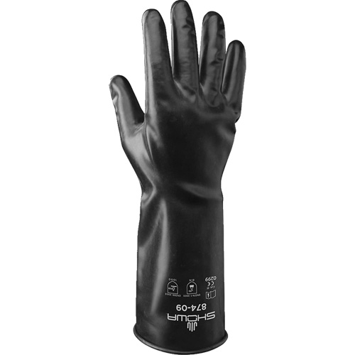 874 Chemical-Resistant Gloves, Size Medium/8, 14" L, Butyl Rubber, 13.78-mil