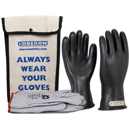 Class 00 Rubber Electrical Glove Kit, 10, 11" L, 20 cal/cm², NFPA 70E