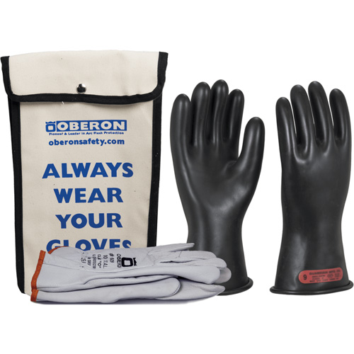 Class 0 Rubber Electrical Glove Kit, 8, 11" L, 20 cal/cm², NFPA 70E