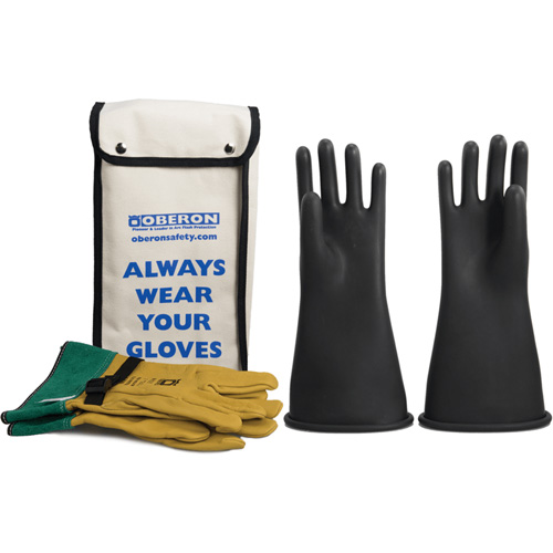 Class 2 Rubber Electrical Glove Kit, 9, 14" L, 37 cal/cm², NFPA 70E