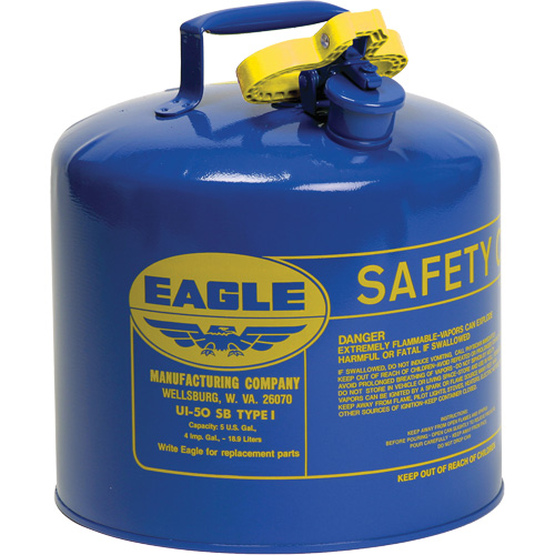 Safety Can for Kerosene, Type I, Galvanized Steel, 5 US gal., Blue, FM Approved/UL/ULC Listed