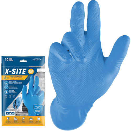 Grippaz™ Disposable Gloves, Small, Nitrile, 8-mil, Powder-Free, Blue