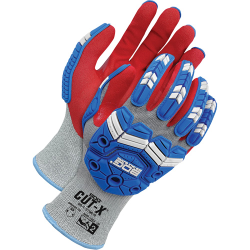 Cut-X® Cut-Resistant Touchscreen Impact Gloves, 8, Foam Nitrile Palm, Elastic Cuff