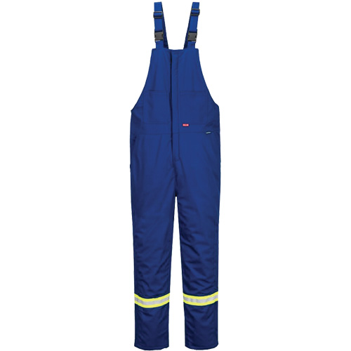 Bizflame® 88/12 Insulated Bib Pants, Cotton/Nylon, Medium, Blue