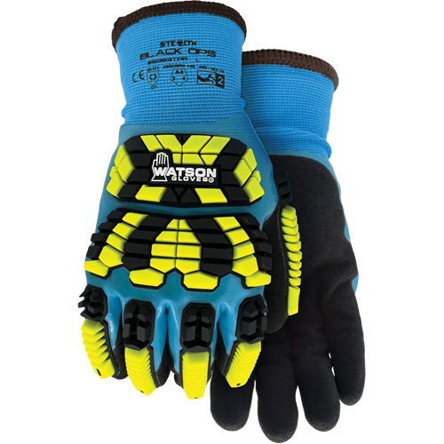 9393TPR Stealth Black Ops Winter Impact Gloves, Medium, Foam Latex Palm, Knit Wrist Cuff