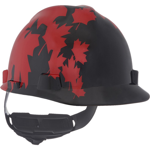 Specialty V-Gard® Hard Hat, Ratchet Suspension, Black/Red