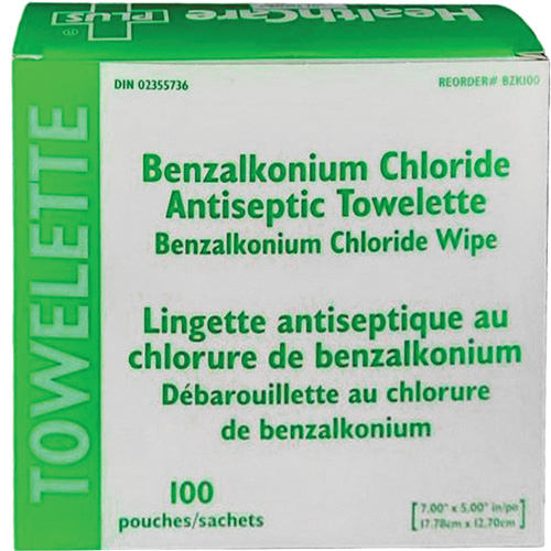 BZK Benzalkonium Chloride Towelette, Towelette, Antiseptic
