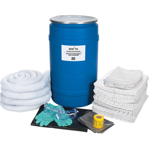 Spill Kit, Oil Only, Drum, 30 US gal. Absorbancy
