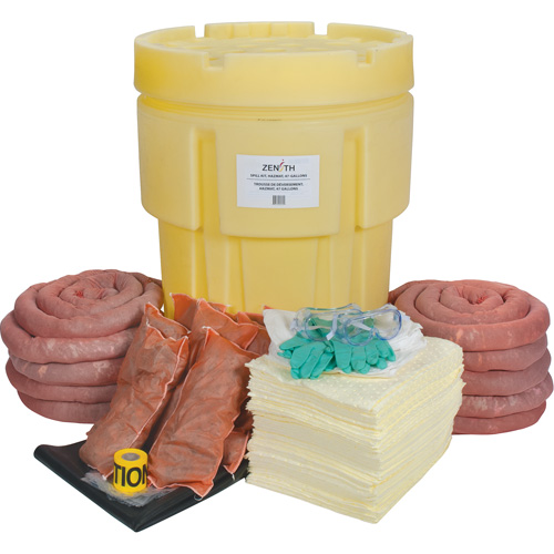 Hazardous Materials Spill Kit, Hazmat, Drum, 95 US gal. Absorbancy