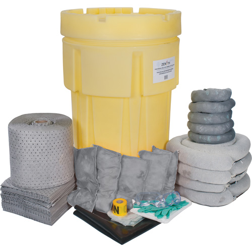 Spill Kit, Universal, Overpack/Salvage Drum, 95 US gal. Absorbancy
