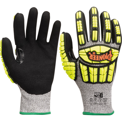 Cut and Impact-Resistant Gloves, Large, Synthetic Palm, Knit Wrist Cuff