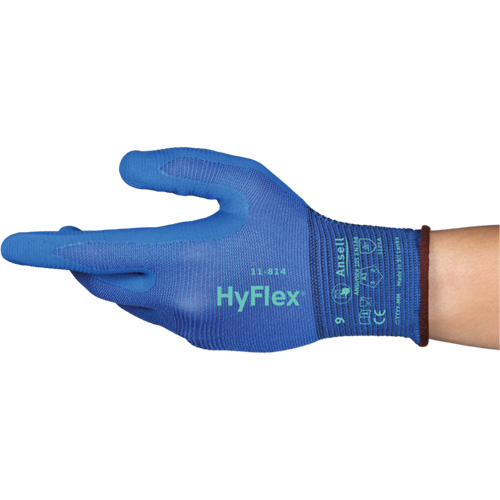 HyFlex® 11-814 Gloves, 11/2X-Large, 18 Gauge, Foam Nitrile Coated, ASTM ANSI Level A1/EN 388 Level 1/EN 388 Level A