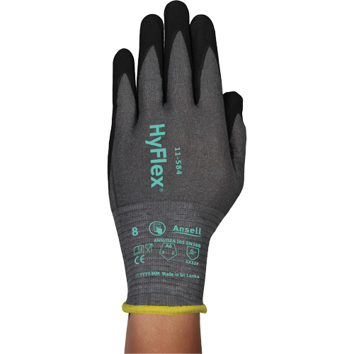 HyFlex® 11-584 Cut-Resistant Gloves, 8/Medium, 21 Gauge, Foam Nitrile Coated, ASTM ANSI Level A6/EN 388 Level F