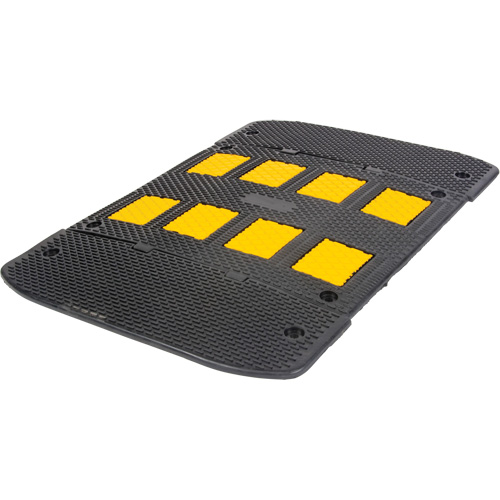 Speed Hump with End Caps, Rubber, 3' L x 40" W x 2" H